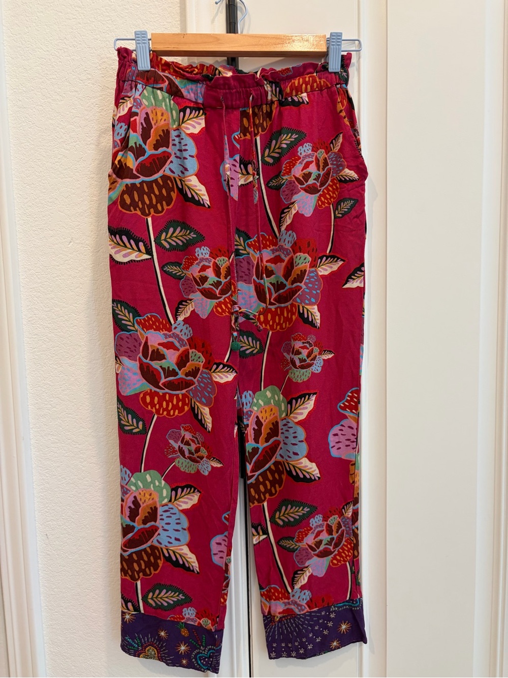 Anthropologie Farm Rio Violetta Cropped Trousers XS